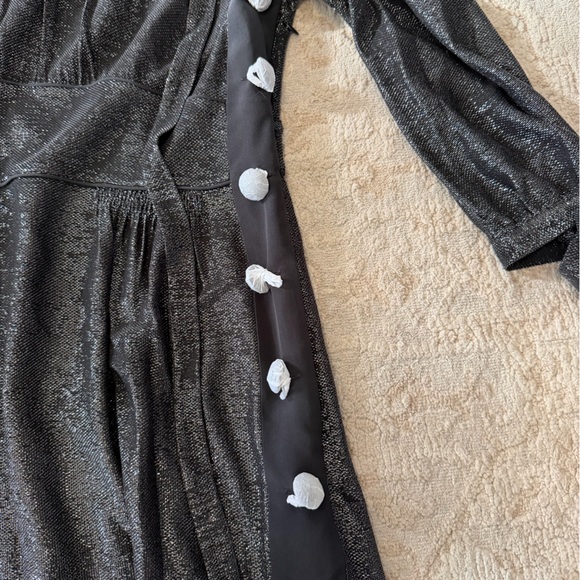 New Coach Lurex Tie Neck Black Shimmer Dress Size 8 NWT - Picture 5 of 5